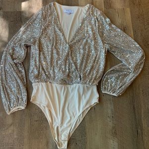 Gilli long sleeve sequin bodysuit